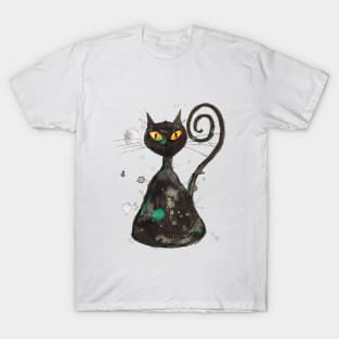 Black cunning cat T-Shirt